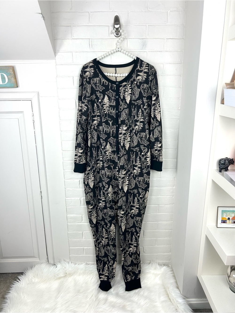 Tomboyx Unisex Woodland Forrest Animal Onesie Jumpsuit Size XL